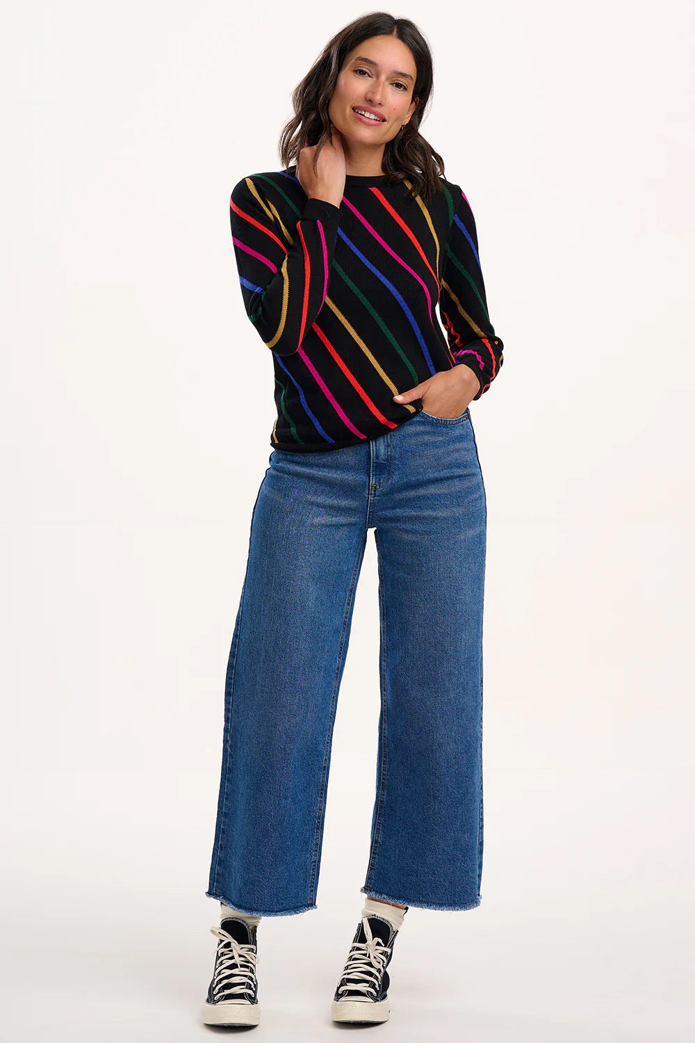 Sugarhill Brighton Rowena Retro Stripes Jumper - Black