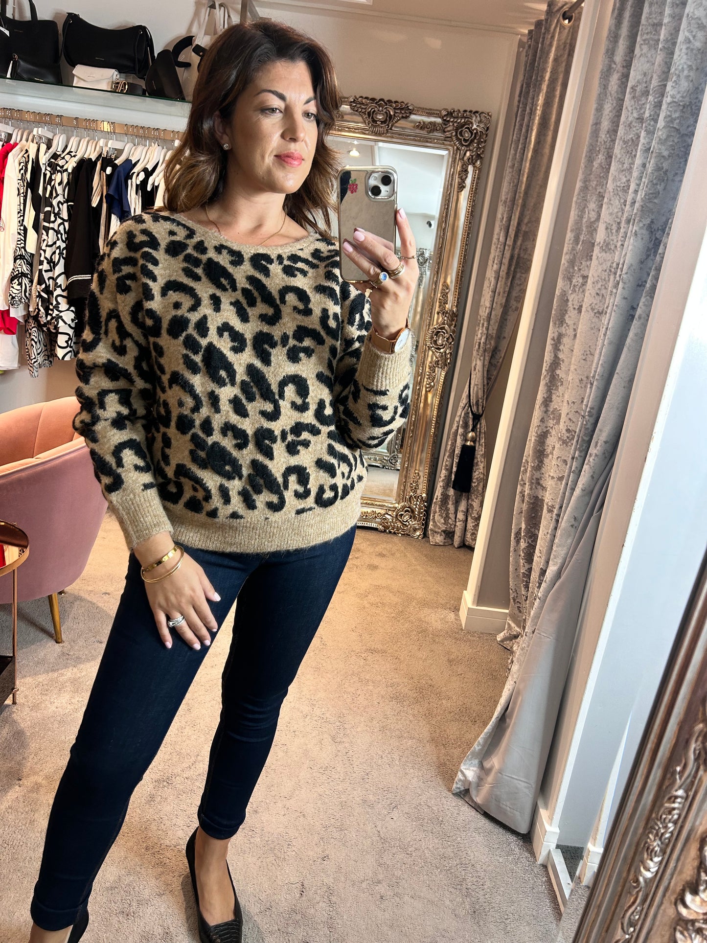 FY Leopard Print Knit Cardigan/Jumper