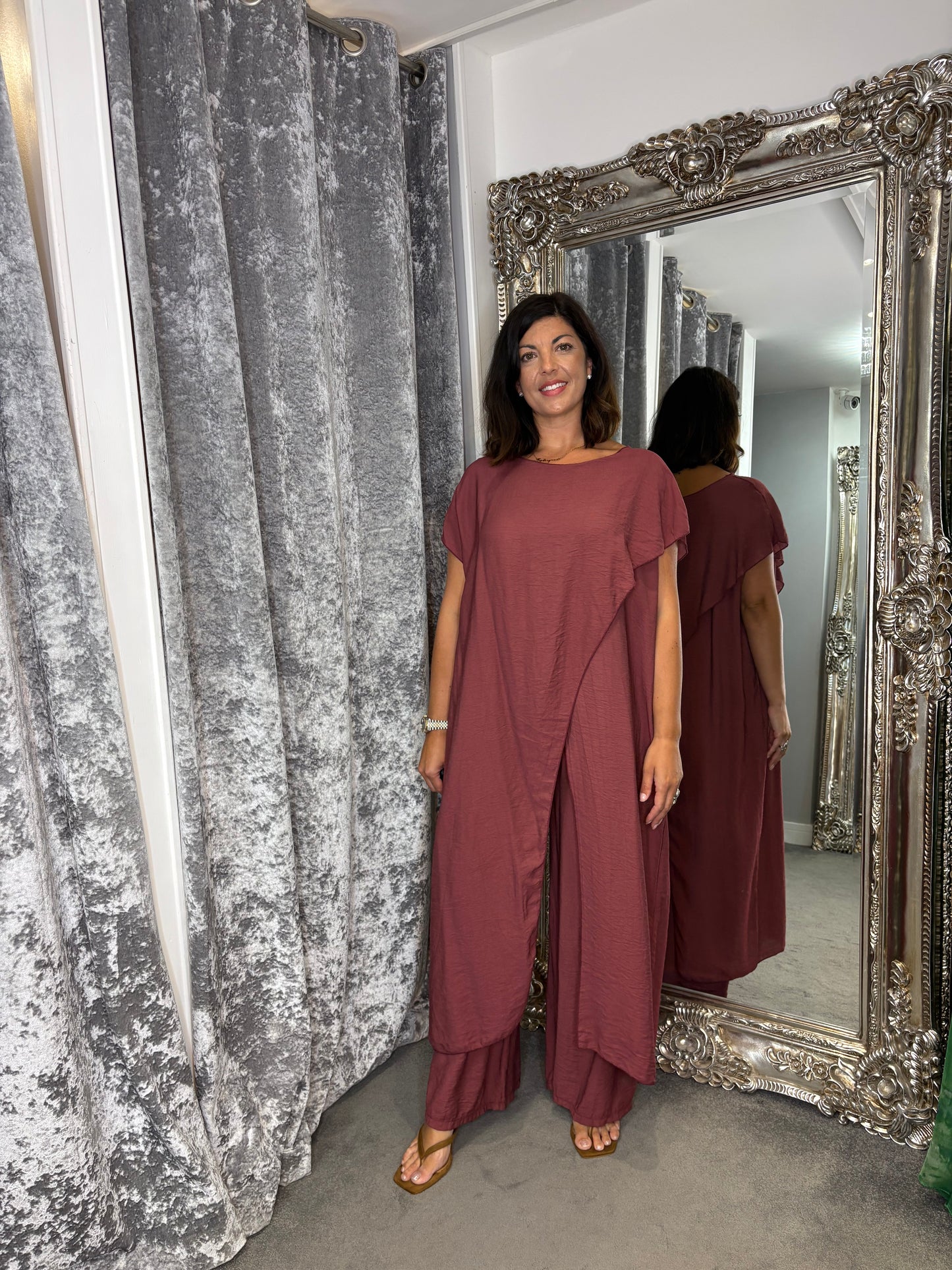 Studio Tunic Co-Ord Set - Bordeaux