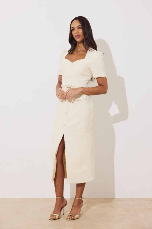 The 8th Sign Harriet Tweed Dress - Cream