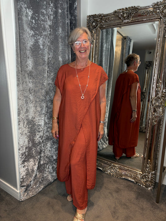 Studio Tunic Co-ord Set - Rust