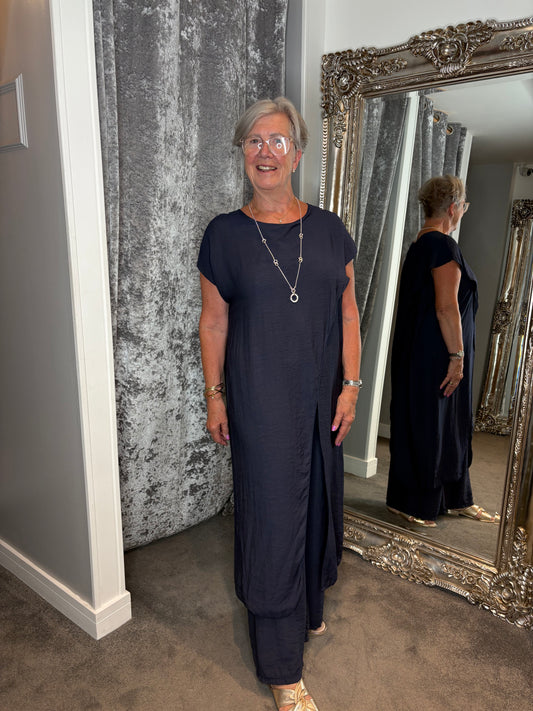 Studio Tunic Co-ord Set - Navy