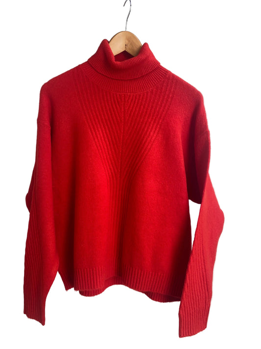 ICHI Dasila Roll Neck Sweater - Fiery Red