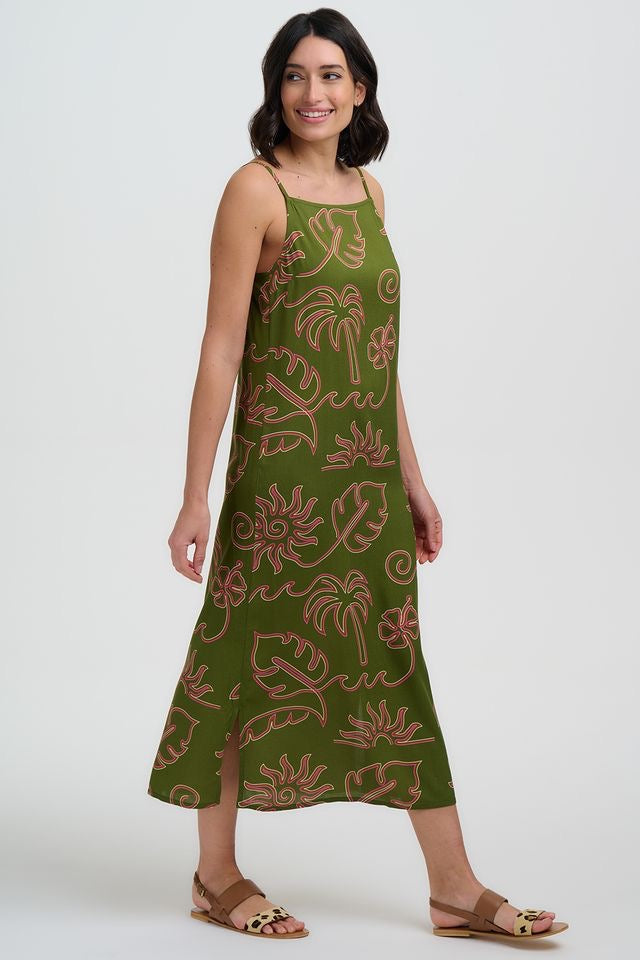 Sugarhill Brighton Raganni Midi Sundress - Khaki
