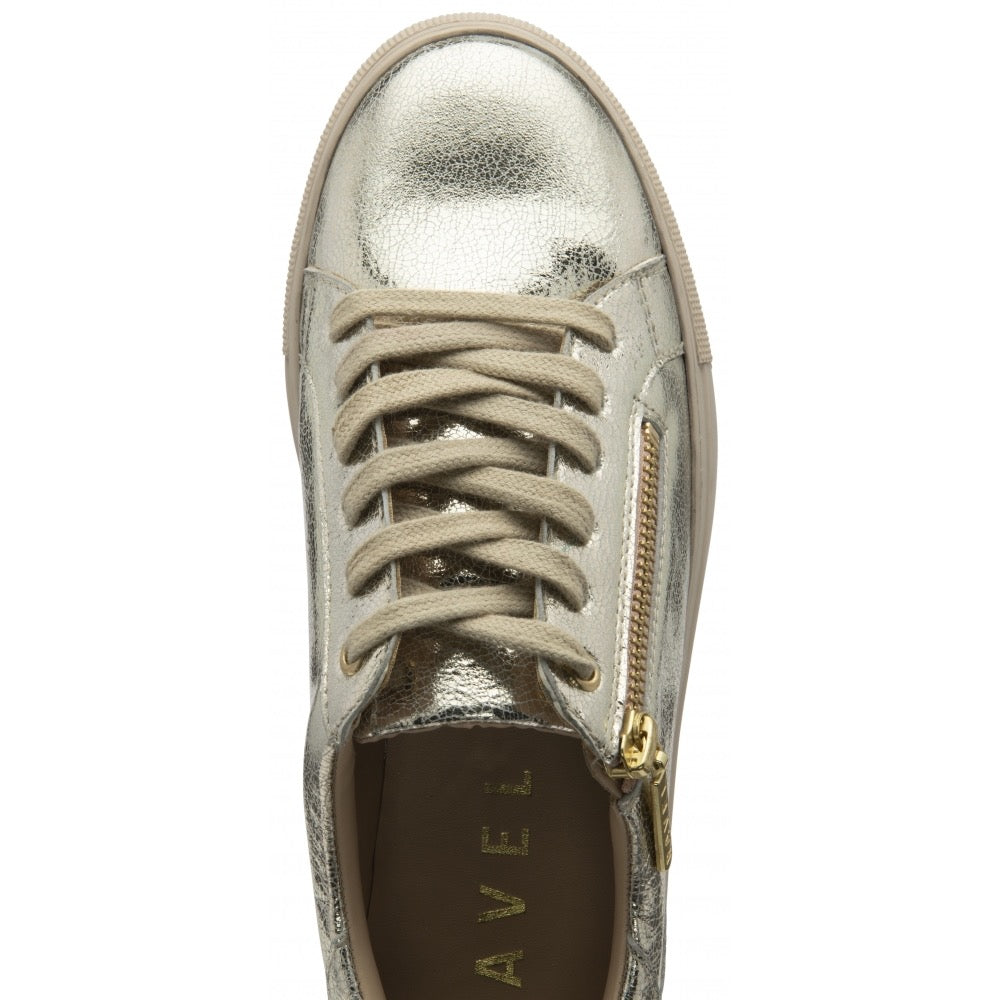 Ravel Gage Leather Metallic Trainer - Gold