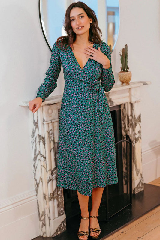 Sugarhill Brighton Zandra Midi Wrap Dress - Green