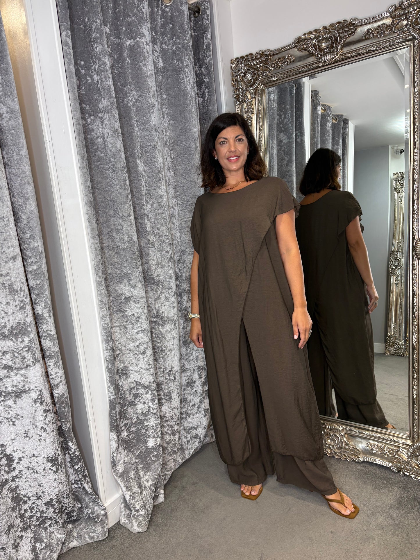 Studio Tunic Co-ord Set - Chocolate