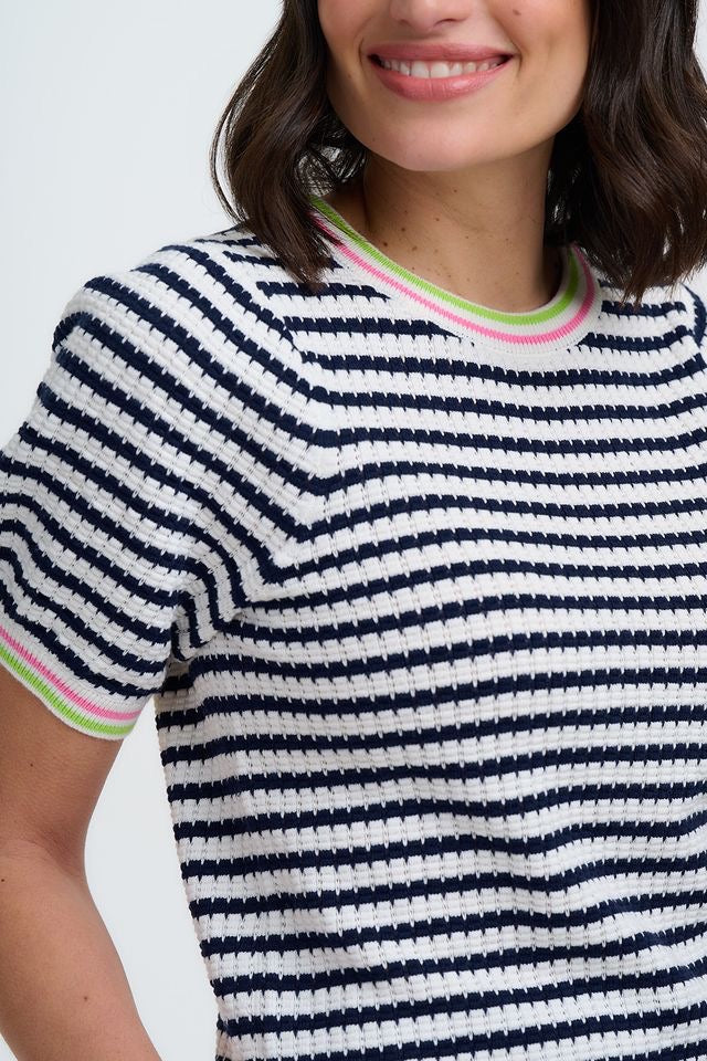 Sugarhill Brighton Carolina Knit Top - Off White/Navy