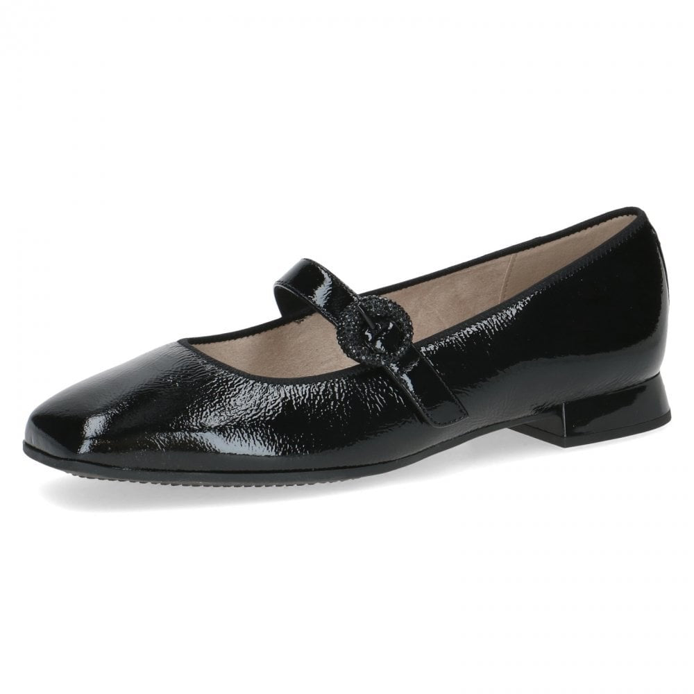 Caprice Mary Jane Black Patent Leather Shoe