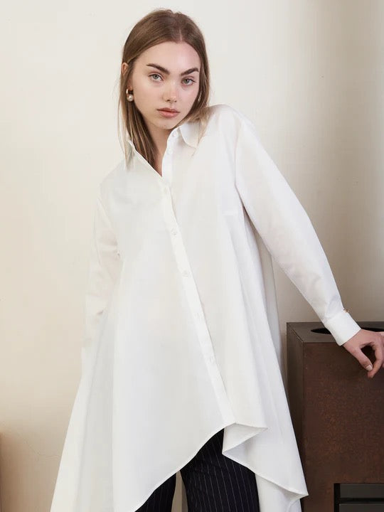 Jovonna London Bestio Long-Line White Shirt