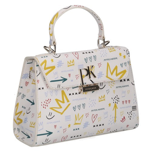 Peter Kaiser Leather Tote Bag - White Graffiti