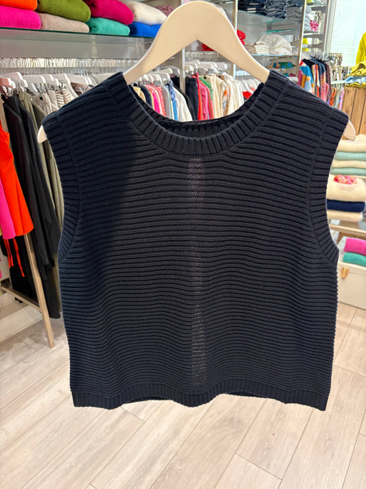 ICHI Dotties Tank Top - Navy