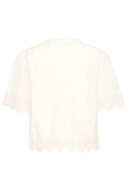 ICHI Lanavi Lace Blouse - White