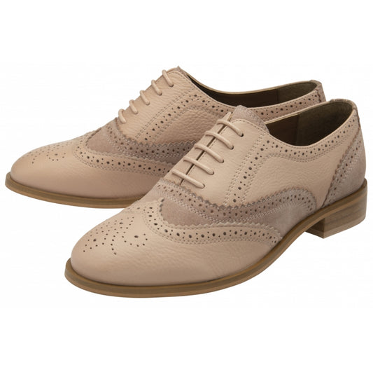 Ravel Pink Leather & Suede Oxton Brogues