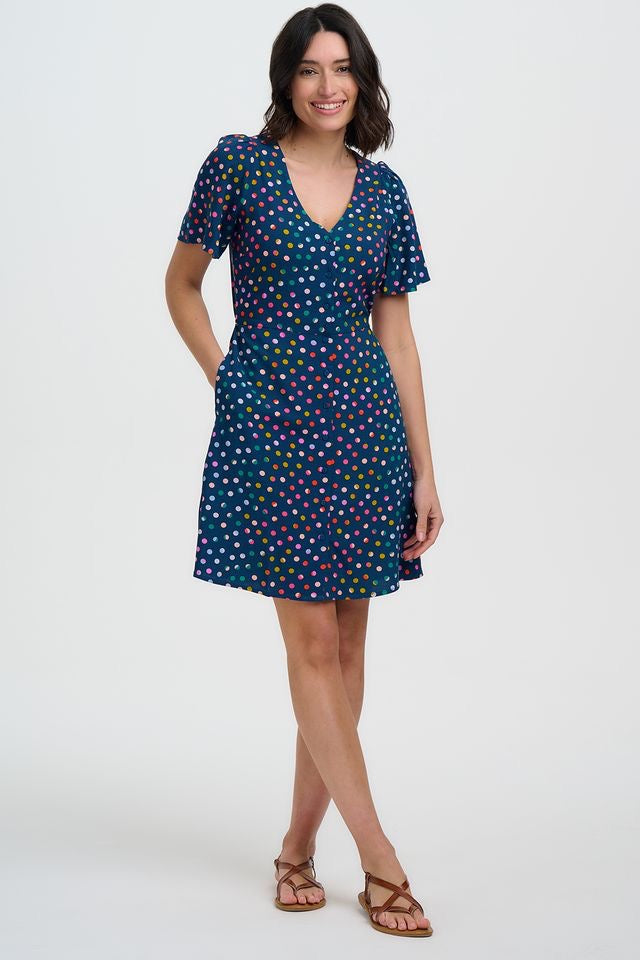 Sugarhill Brighton Kari Mini Dress - Petrol Navy