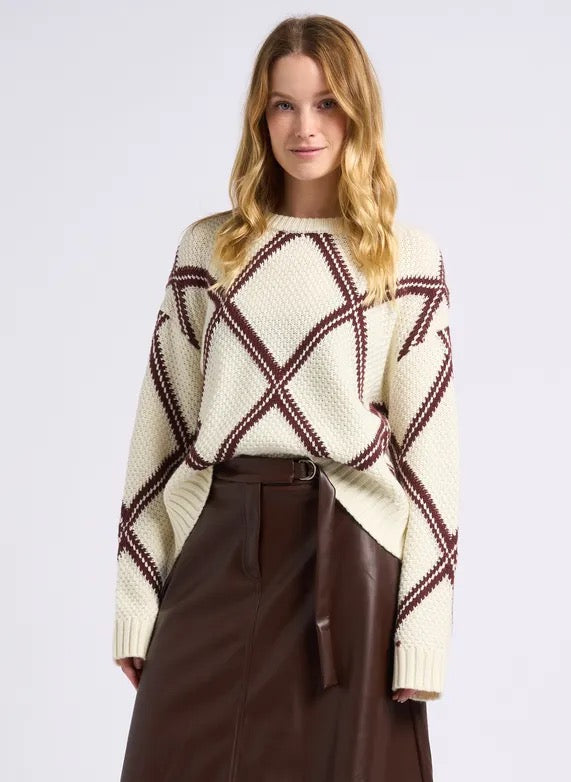 Suncoo Paris Precha Chunky Knit Cream/Brown