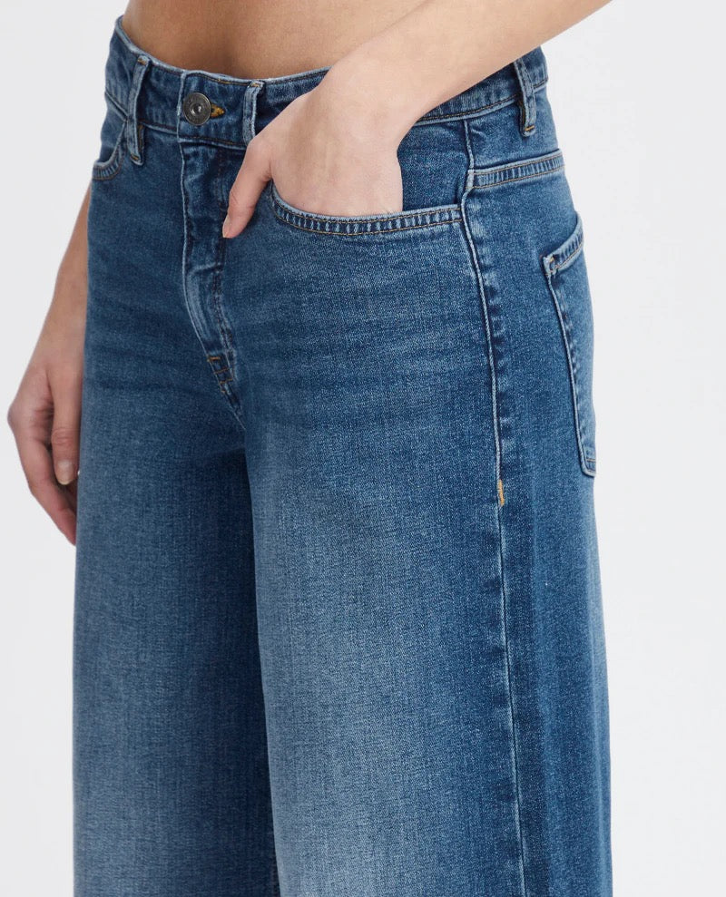 ICHI Twiggy Wide Leg Medium Wash Jeans