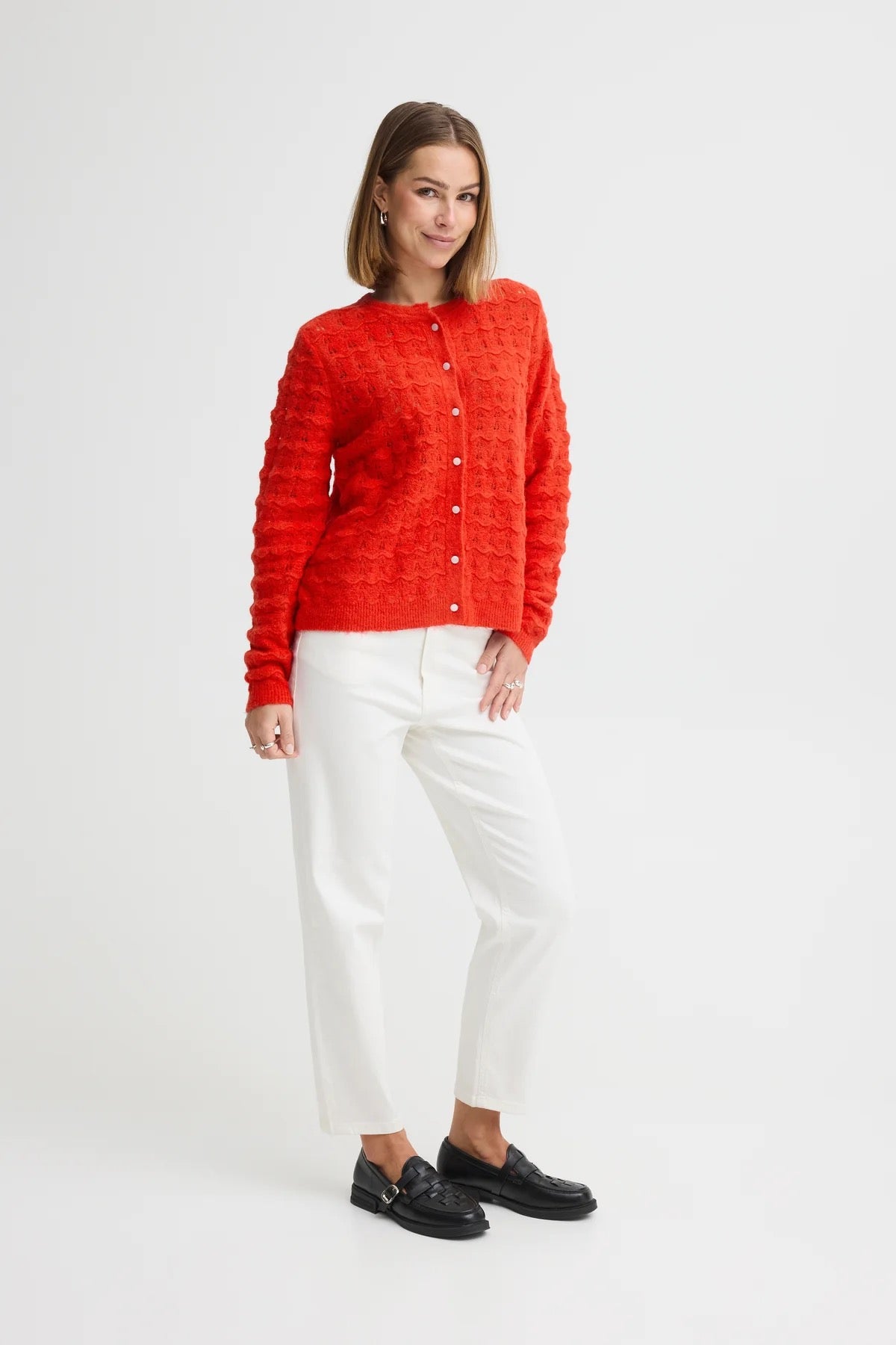 ICHI Baila Cardigan - Red