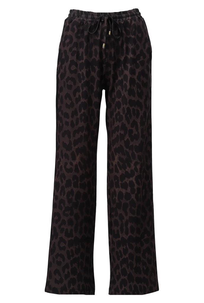 K Design Wide Leg Trouser - Dark Leopard