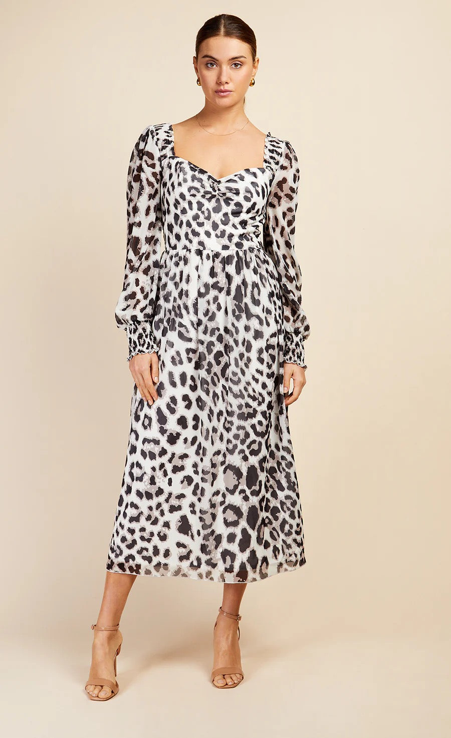 LM Leopard Print Sweetheart Neckline Midaxi Dress by Vogue Williams