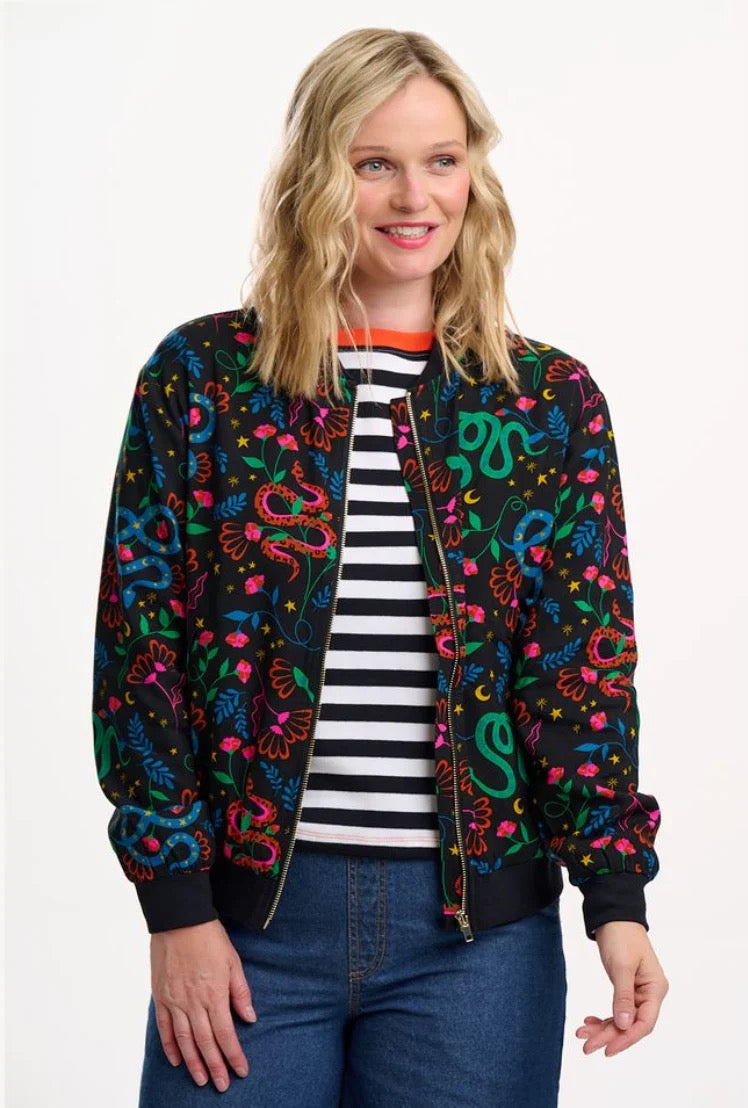 Sugarhill Brighton Bobbi Bomber Jacket - Snake Floral