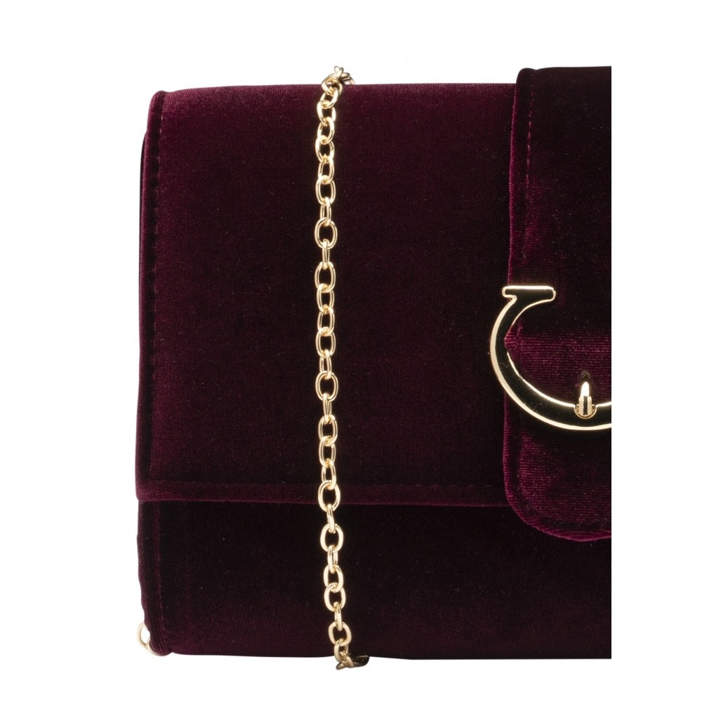 Ravel Alston Velvet Clutch - Burgundy