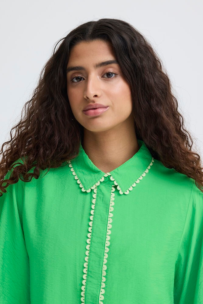 ICHI Lenni Blouse - Green Briar