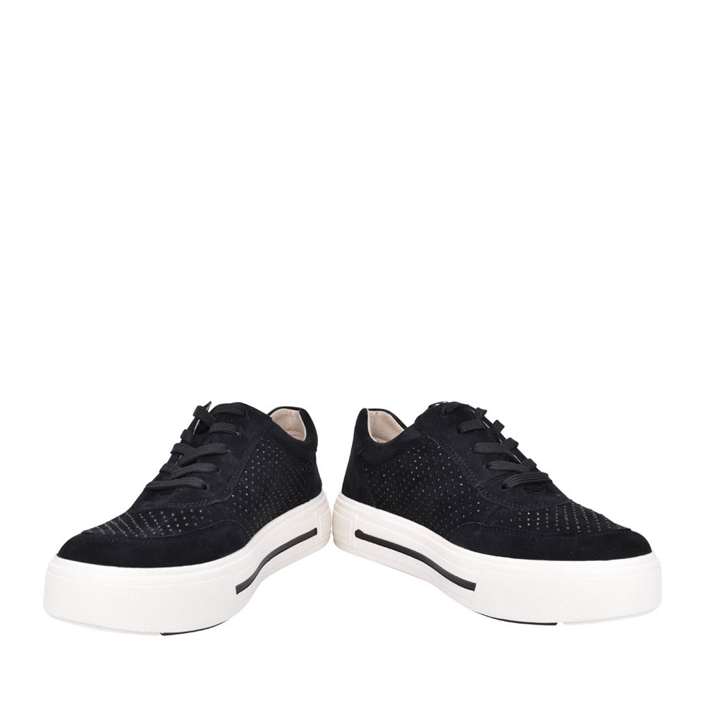 Caprice Crystal Black Suede Trainer