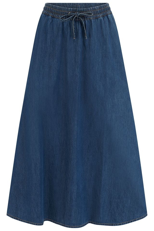Sugarhill Brighton Allegra Denim Midi Skirt - Deep Blue