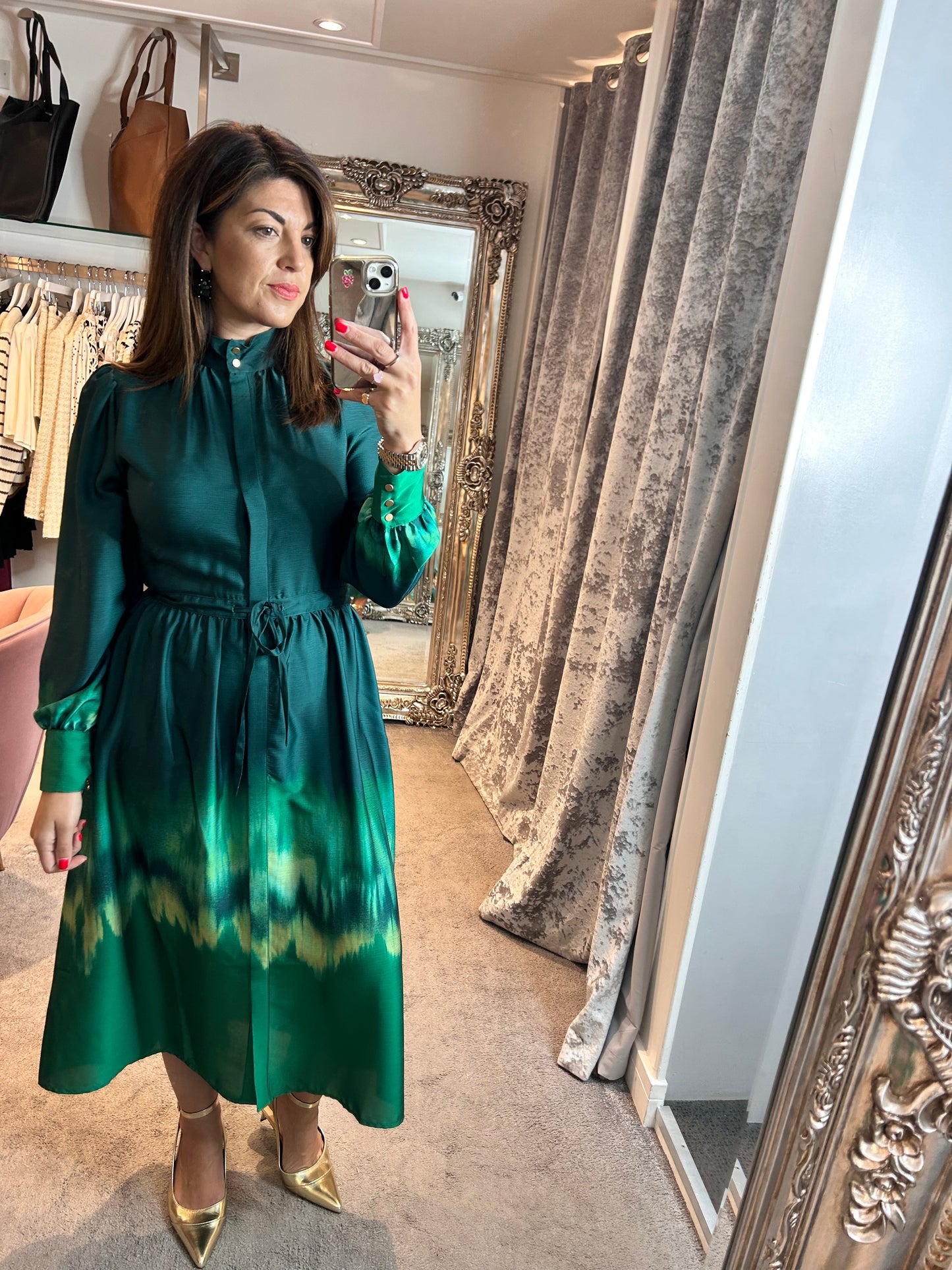 Suncoo Paris Calipso Midi Dress Green