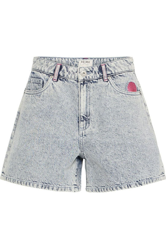 ICHI Laveny Denim Shorts - Bleach Wash