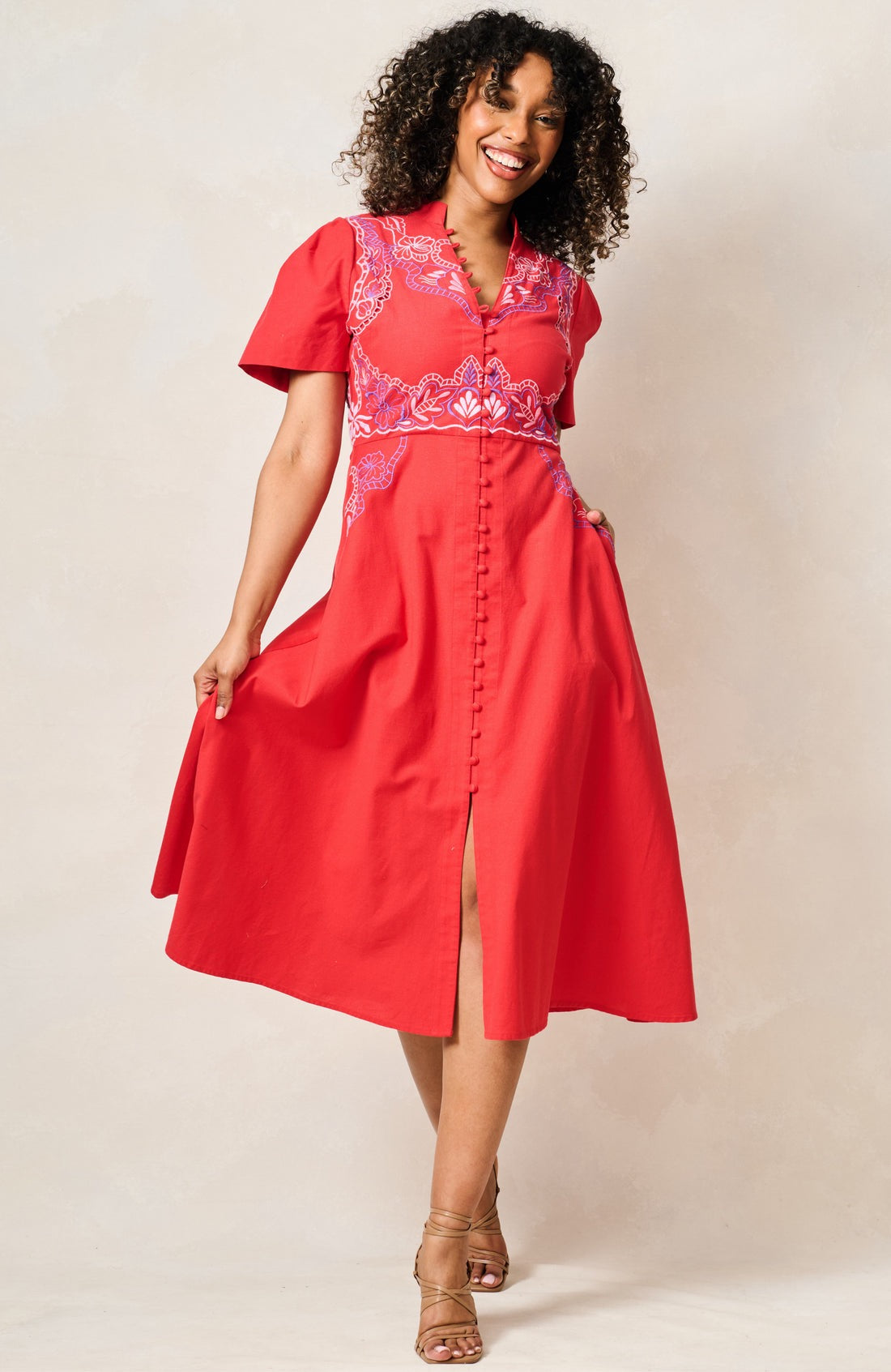 Hope & Ivy The Thalia Dress - Red