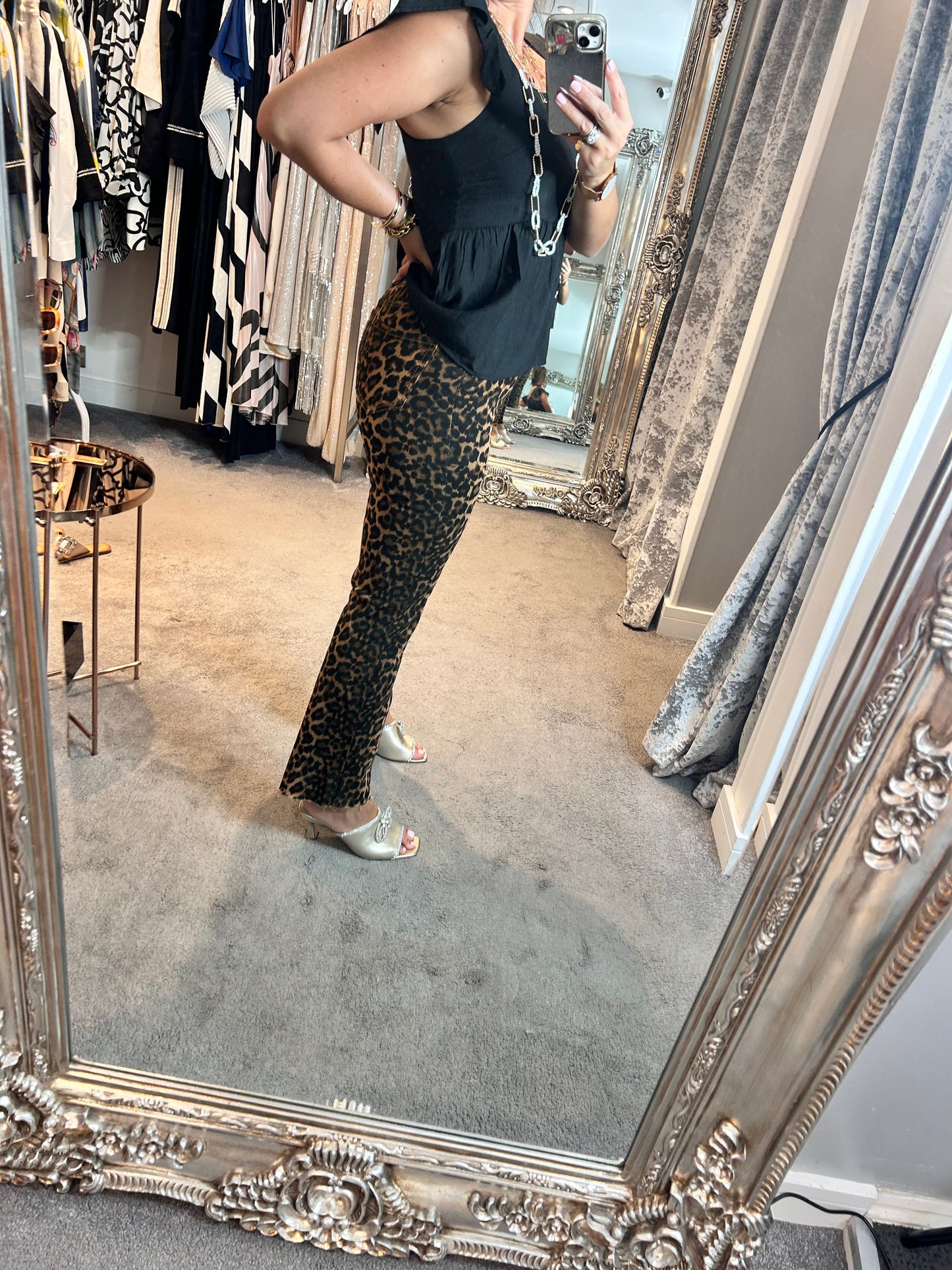 FY Leopard Print Straight Leg Jeans