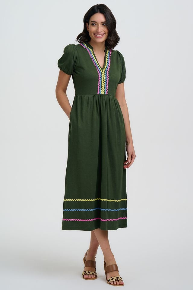 Sugarhill Brighton Renee Jersey Midi Dress - Olive