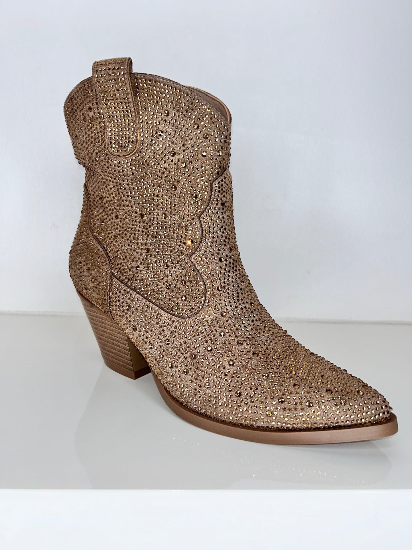 Findlay Tan Crystal Cowboy Boot