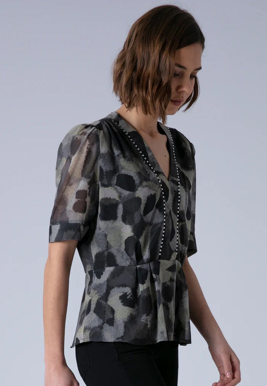 Religion Violet Terrazzo Print Top