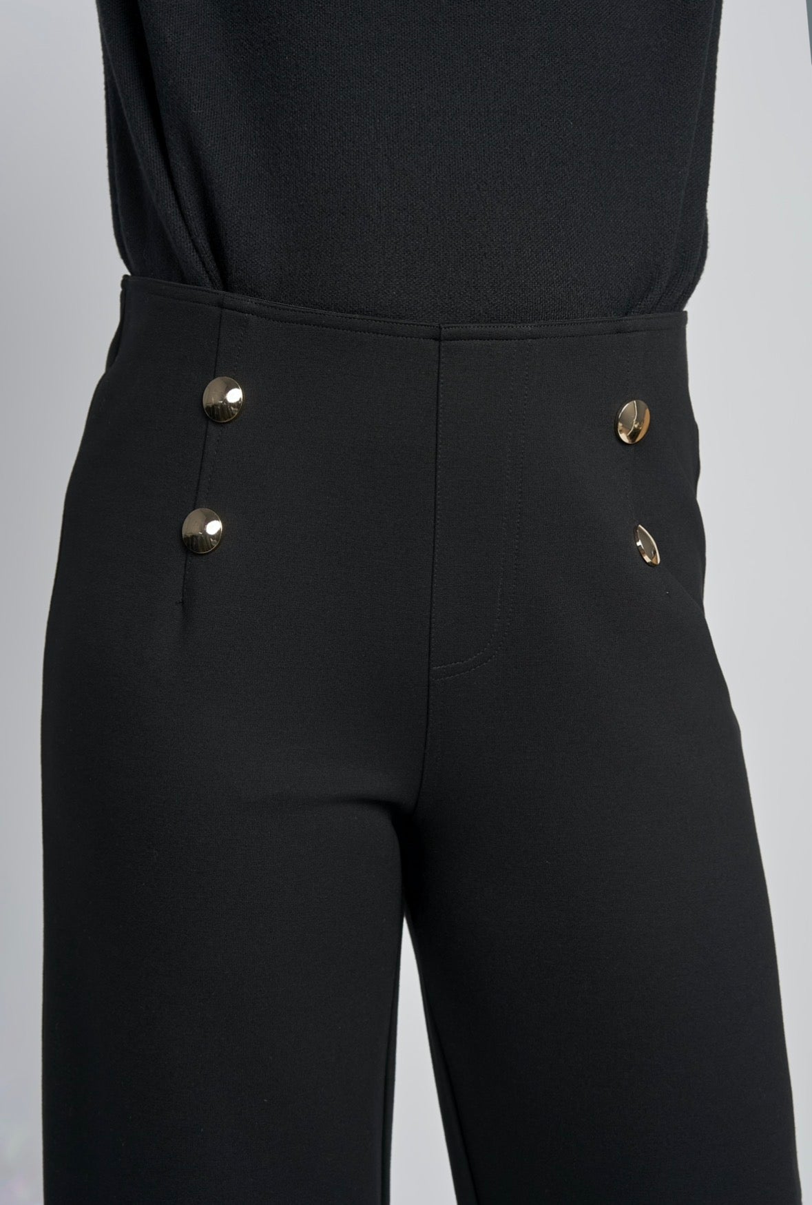 Pinns Wide Leg Ponte Trouser - Black