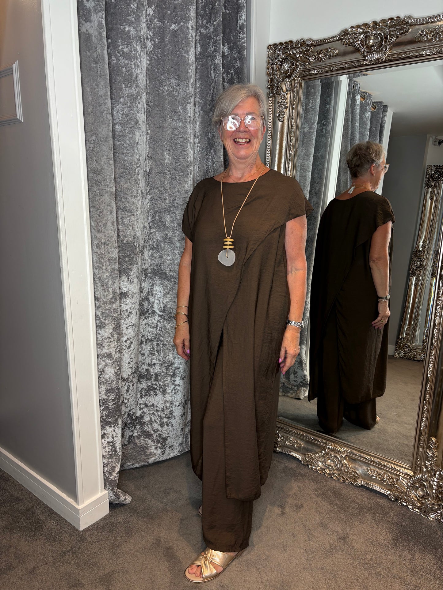 Studio Tunic Co-ord Set - Chocolate
