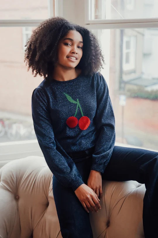 Sugarhill Brighton Tiff Jumper - Navy, Cherry Good