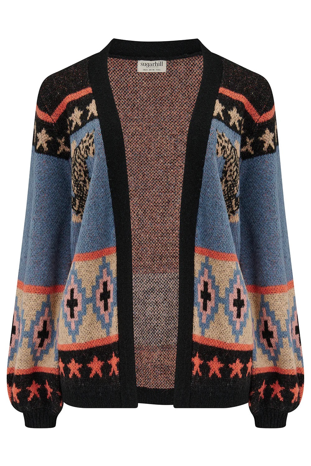 Sugarhill Brighton Yvette Cardigan - Black/Blue/Oatmeal