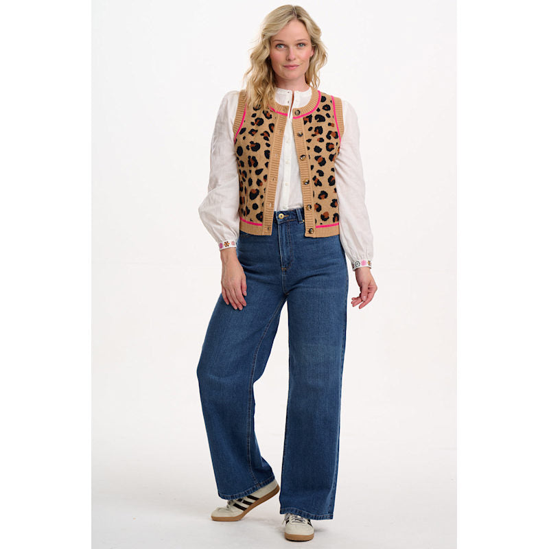 Sugarhill Brighton Natalie Knitted Waistcoat - Tan/Black