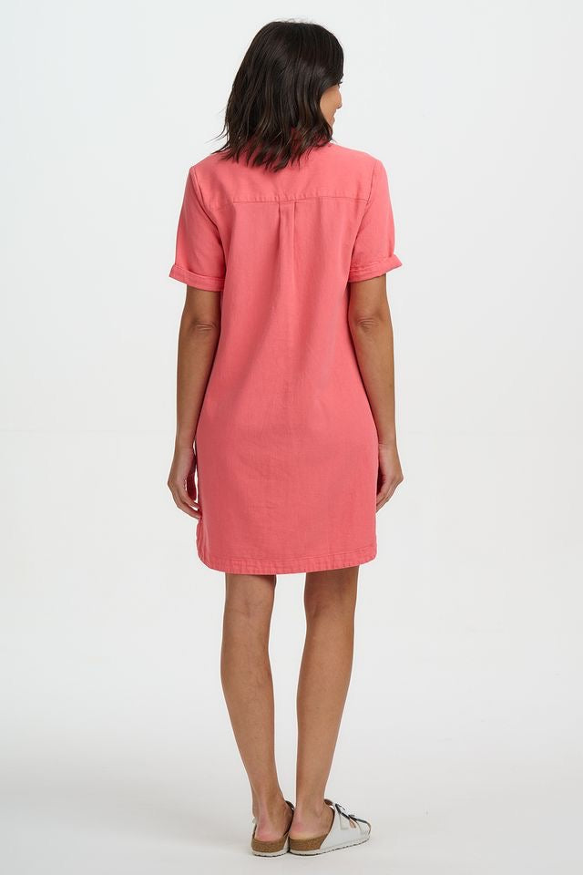 Sugarhill Brighton Zoe Mini Shirt Dress - Coral