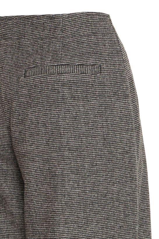 ICHI Check Barrel Leg Trouser