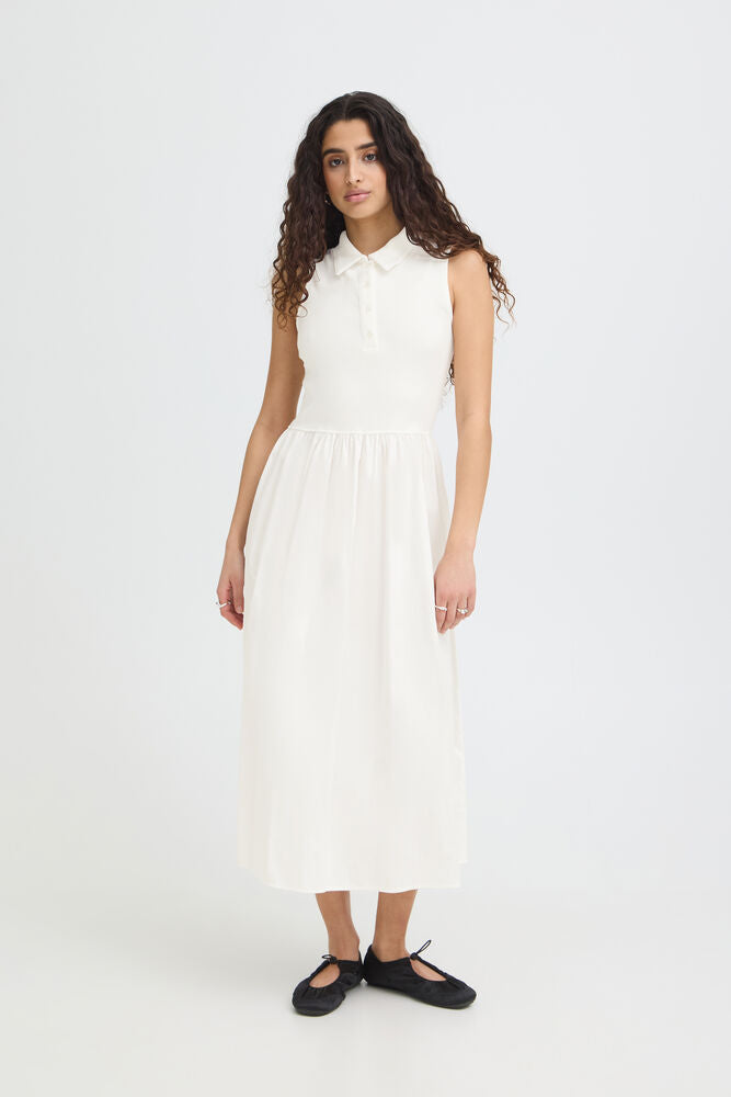 ICHI Monna Polo Dress - White