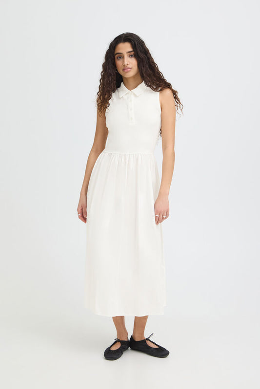 ICHI Monna Polo Dress - White