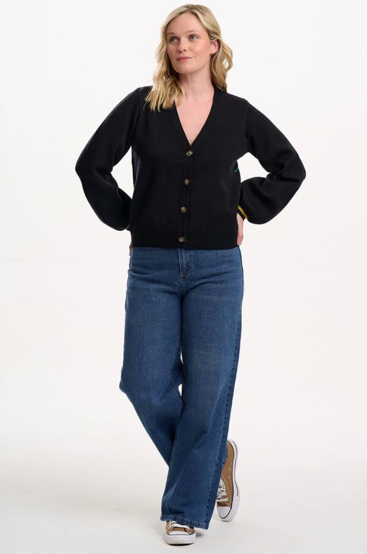 Sugarhill Brighton Adrian Cardigan - Black Floral Snake