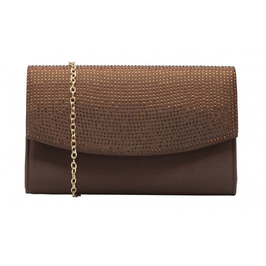 Ravel Ardee Diamante Clutch - Chocolate