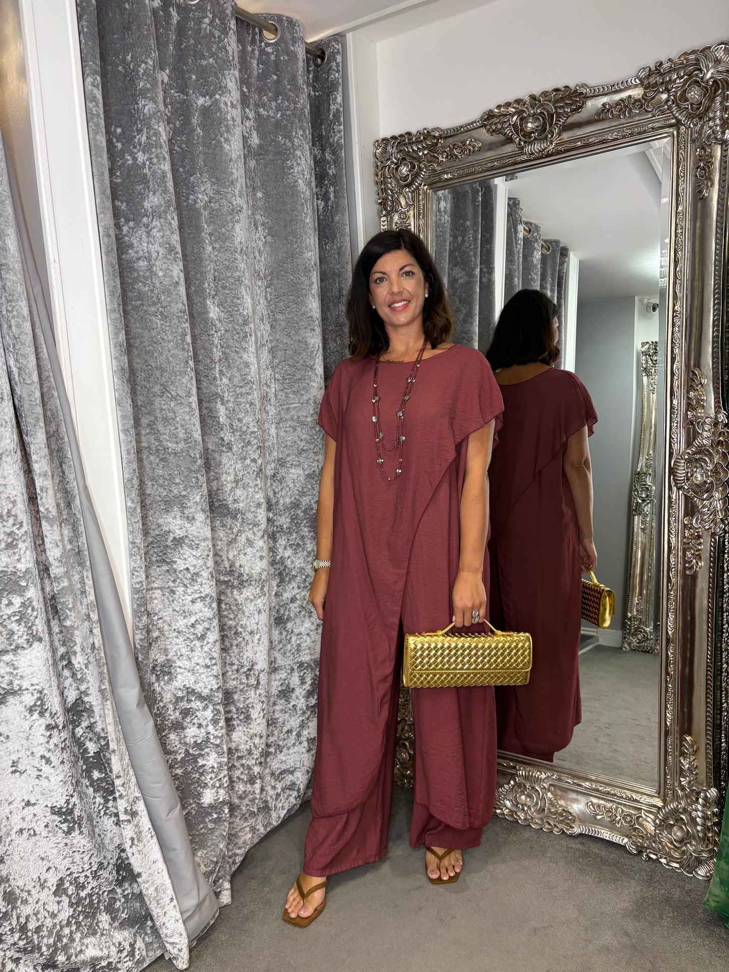 Studio Tunic Co-Ord Set - Bordeaux