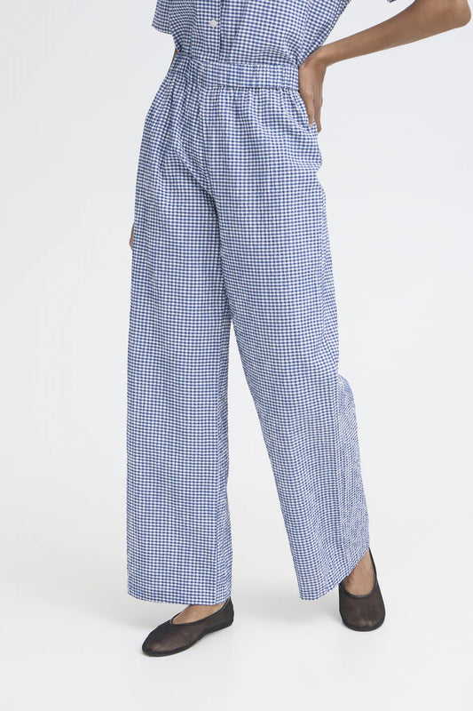 ICHI Jilma Trouser - Blue/White