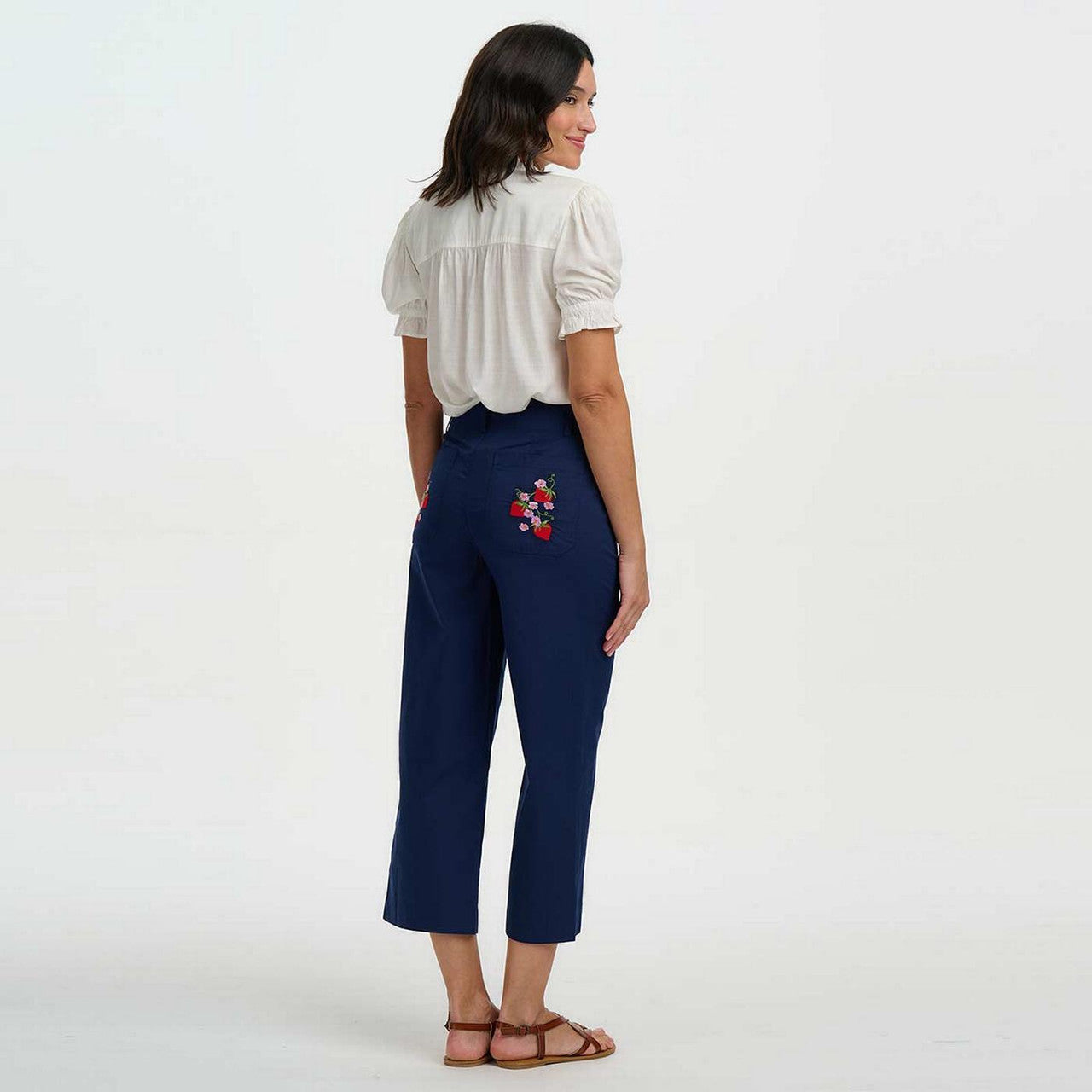 Sugarhill Brighton Angelique Shirred Top Wild Strawberry - Off White